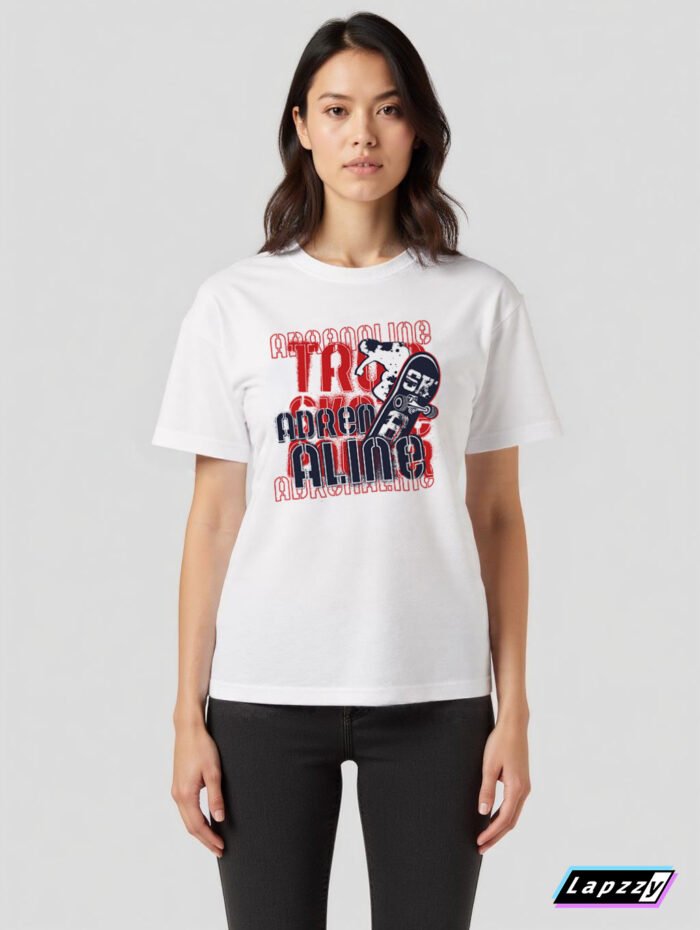 True-Skate_w_f True Skate Unisex White Tee