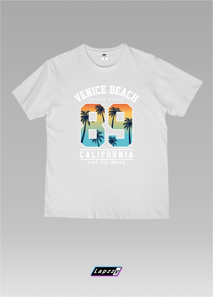 Venice Beach 89 Unisex White Tee